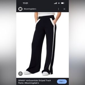 SPANX black Striped Track Pants